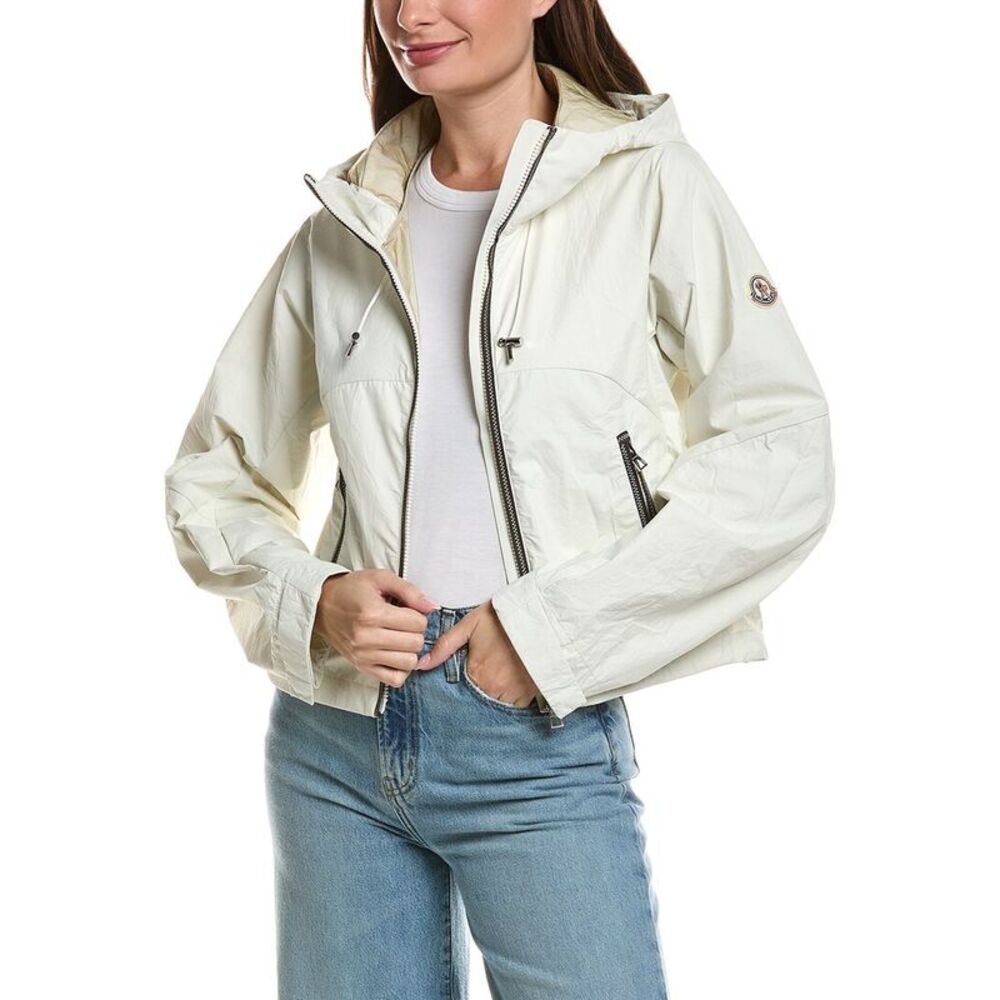 Moncler Womens Lasanca Hooded Jacket, White